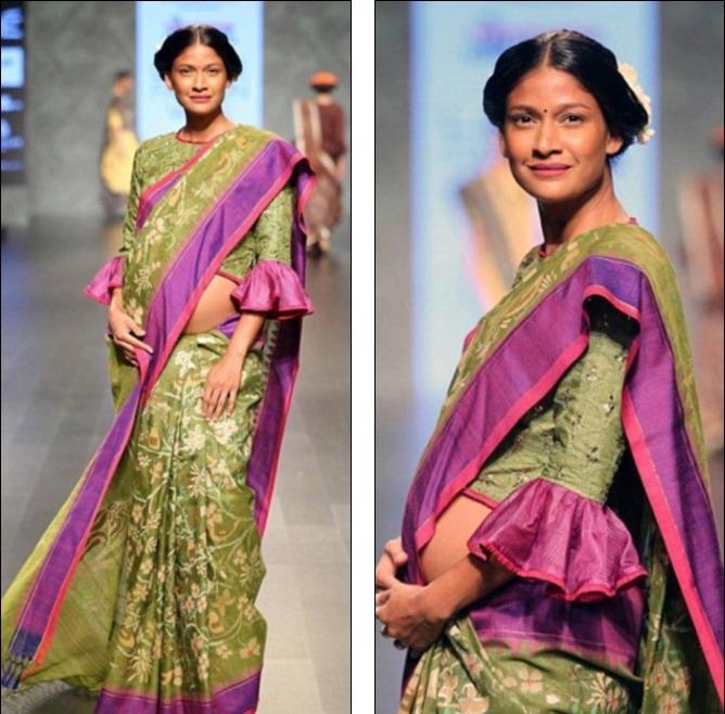 首位印度超模孕妇露&ldquo;大肚&rdquo;走秀