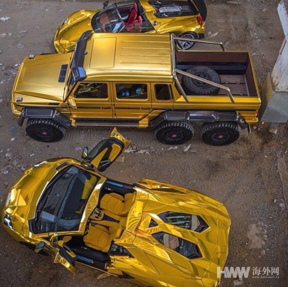 沙特土豪街头晒豪车 奢华炫富无上限