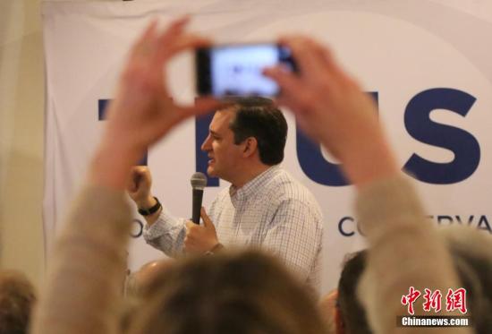 资料图：美国总统参选人、得克萨斯州参议员克鲁兹。 <a target='_blank' href='http://www.chinanews.com/'><p align=