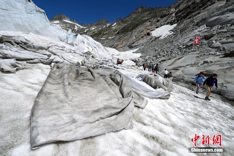 阿尔卑斯山最古老冰川被盖毯子 防止其融化
