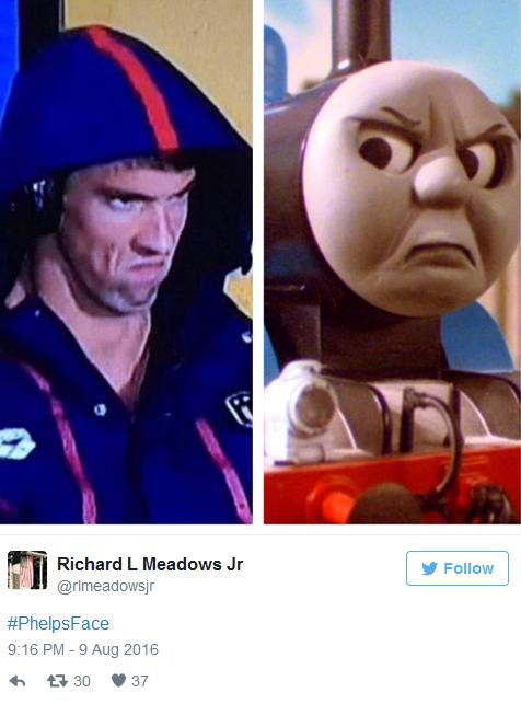 “菲尔普斯脸”爆红网络