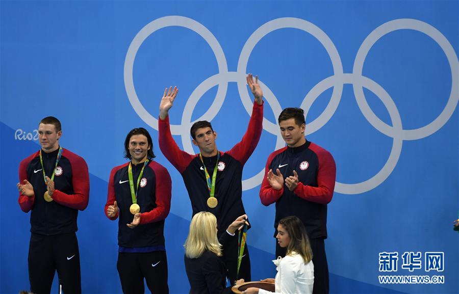 （里约奥运会）（22）游泳&mdash;&mdash;男子4x100米混合泳接力：美国队夺冠