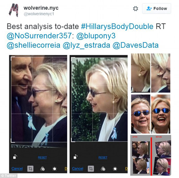 “健康门”又出阴谋论? 希拉里被疑用替身