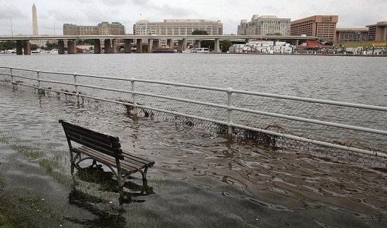 美国东岸城市涨潮频现