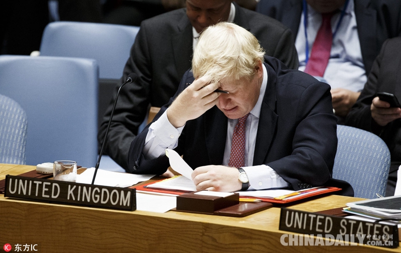 英国外交大臣鲍里斯出席联大会议 &ldquo;抓耳挠腮&rdquo;小动作不断