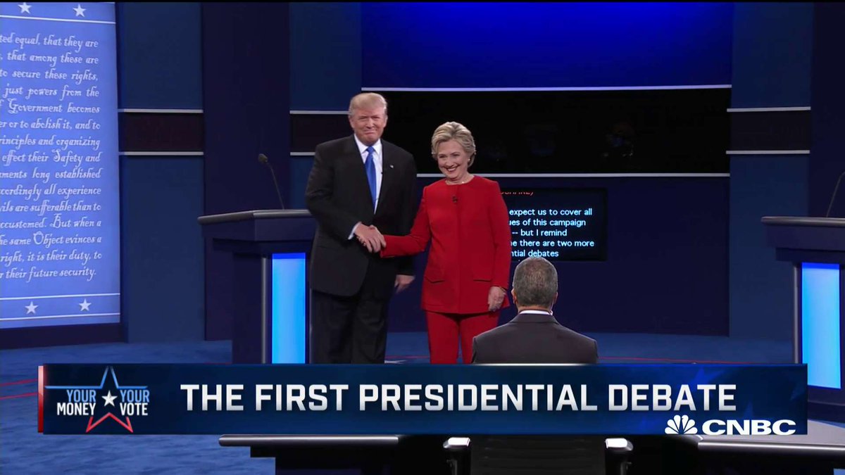 美国大选首场电视辩论上演：特朗普VS希拉里（组图）-新华网