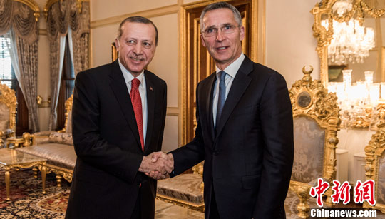 北约秘书长会见土耳其总统