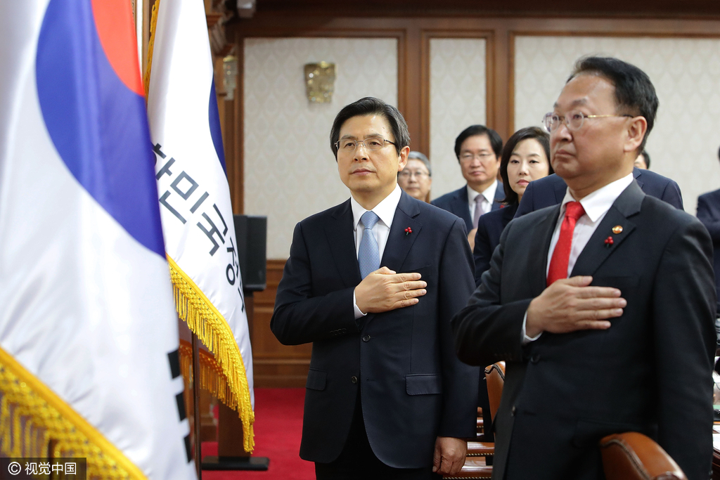 韩国总理黄教安发表对国民讲话 将代替朴槿惠主政