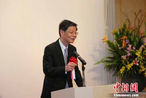 图为阮湘平公参致辞。尹法根 摄