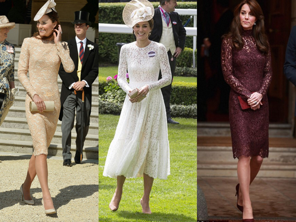束腰大衣，蕾丝裙，裸色船鞋 凯特王妃的6大穿搭密术