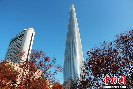 乐天世界塔即将开放1分钟直达123层