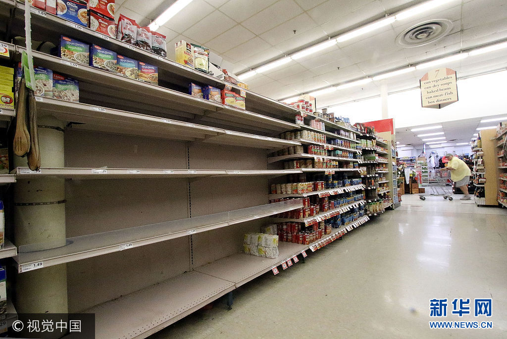 TAVERNIER, FL - SEPTEMBER 07:  Grocery store shelves appear empty at the Winn Dixie on September 7, 2017 in Tavernier, Florida. Over 25,000 people have evacuated the Florida Keys ahead of Hurricane Irma a powerful storm churning in the Atlantic and expected to make landfall this weekend.  (Photo by Marc Serota/Getty Images)