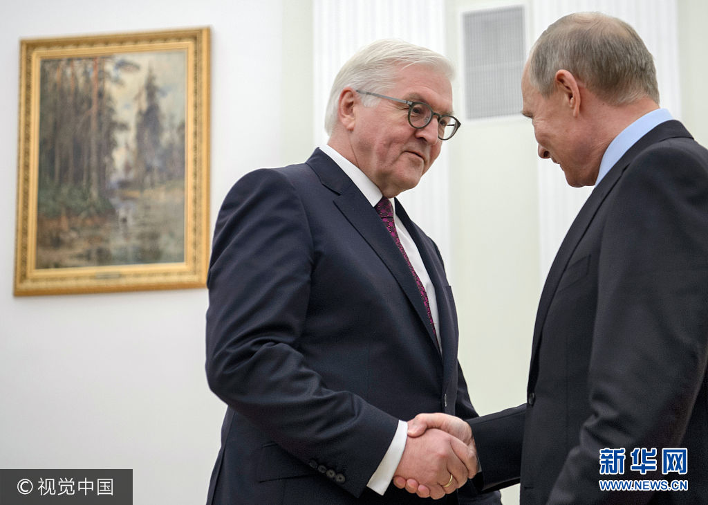 莫斯科：俄罗斯总统普京会见德国总统施泰因迈尔
