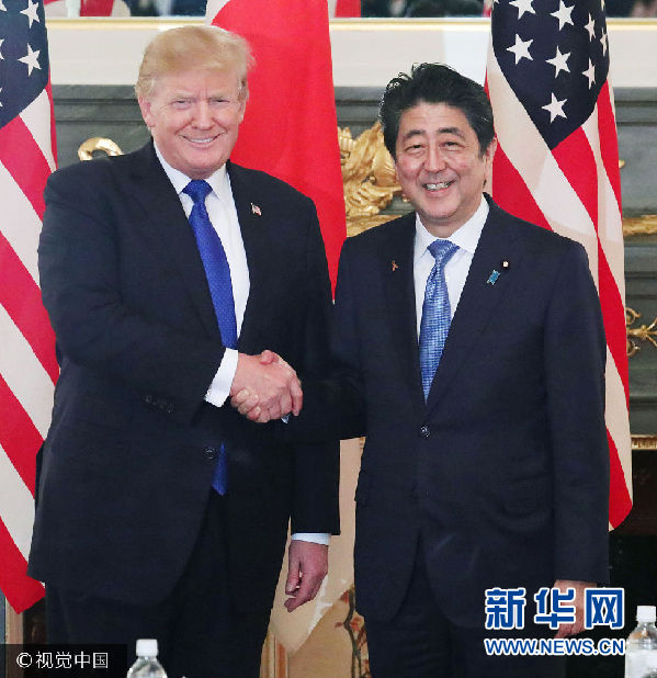 日本：安倍與特朗普舉行正式會晤