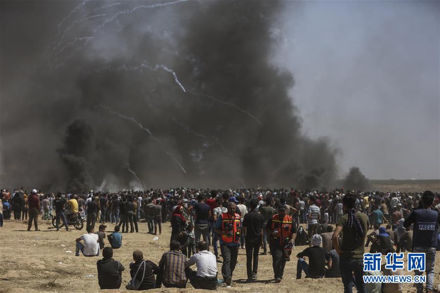 （国际）（4）巴勒斯坦抗议者与以军冲突致55名巴勒斯坦人死亡