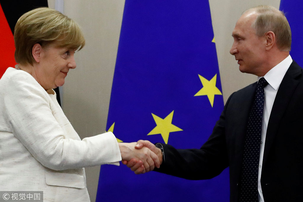 德国总理默克尔对俄罗斯进行访问