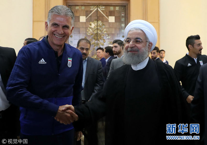 伊朗国家队出征俄罗斯世界杯 总统鲁哈尼为队