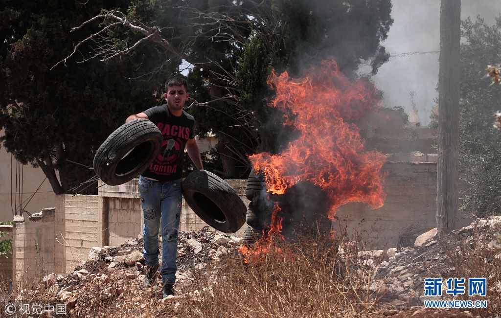 议修建隔离墙 巴勒斯坦人与以色列军队发生冲突