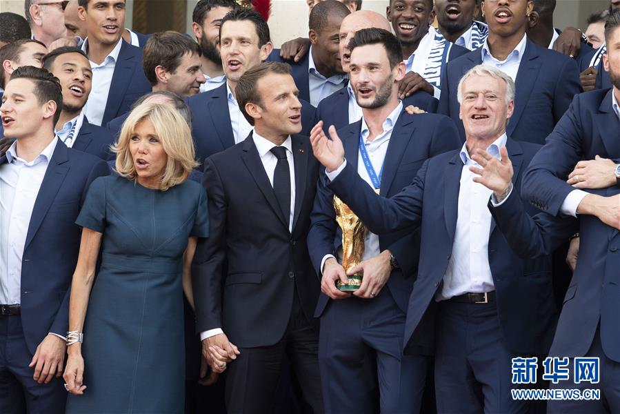 （世界杯）（4）足球——法國總統馬克龍迎接法國隊凱旋