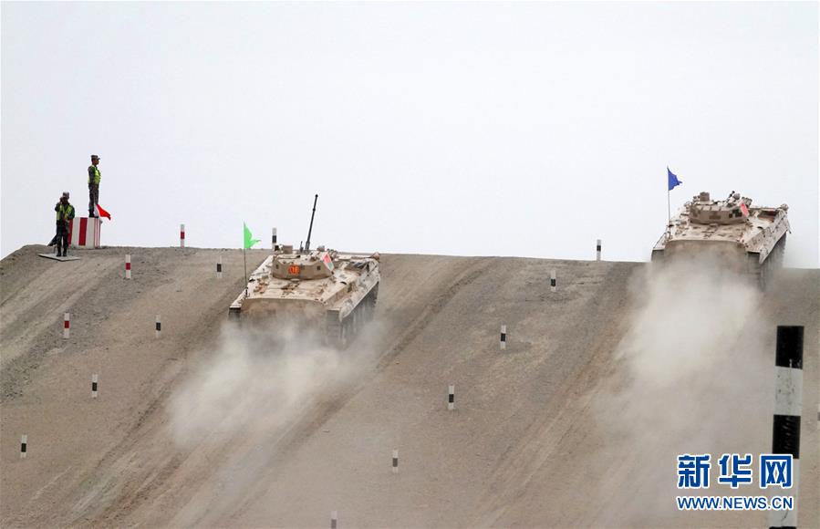 （军事）（3）&ldquo;国际军事比赛&mdash;&mdash;2018&rdquo;中国承办的&ldquo;苏沃洛夫突击&rdquo;步战车组比赛在库尔勒开赛