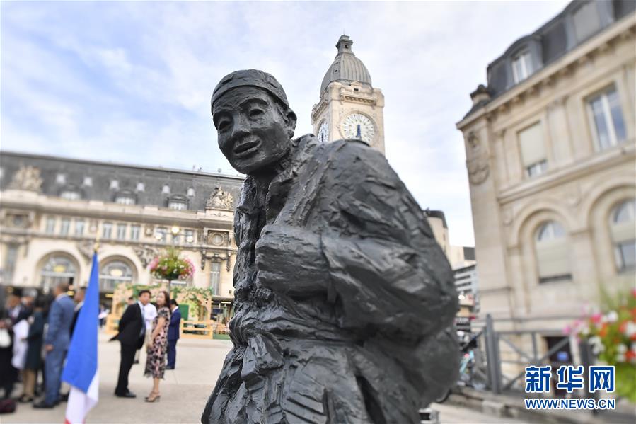 （國際）（2）一戰華工雕像在巴黎裏昂火車站落成