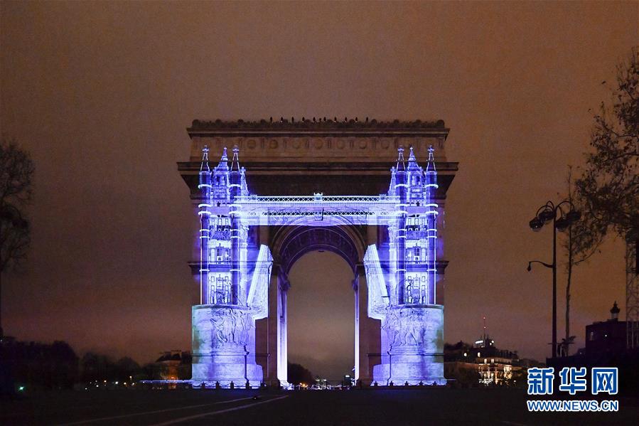 （国际）（5）巴黎凯旋门灯光秀迎2019