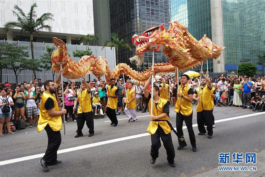 （国际·图文互动）（1）巴西圣保罗举行“唱响中国”迎新春快闪活动 