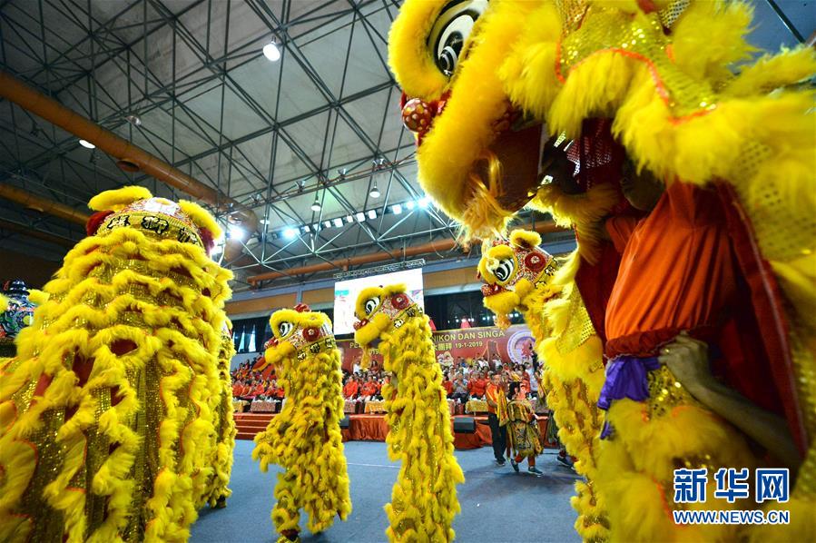 （国际）（2）马来西亚沙巴州举行龙麒狮大团拜