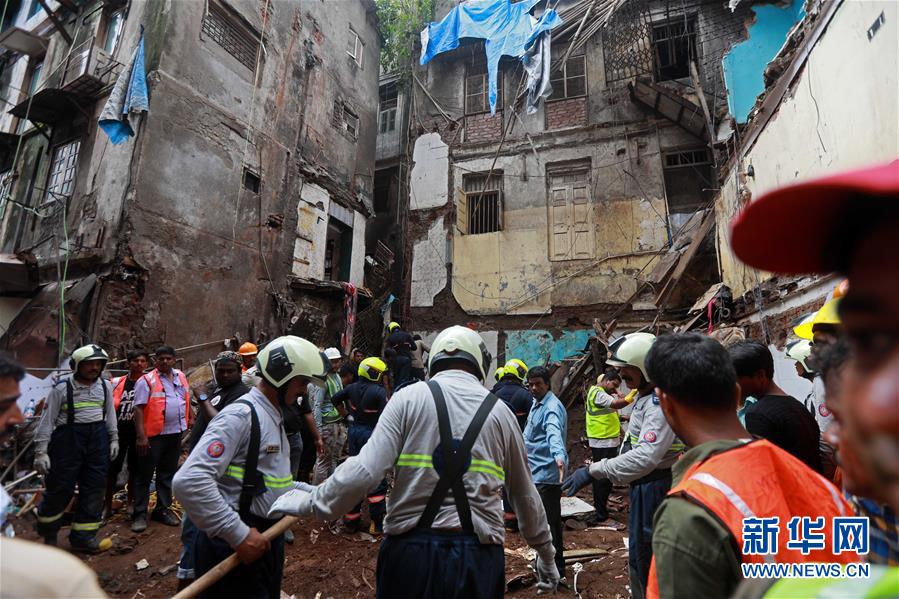 （国际）（1）印度孟买楼房坍塌事故遇难人数升至14人