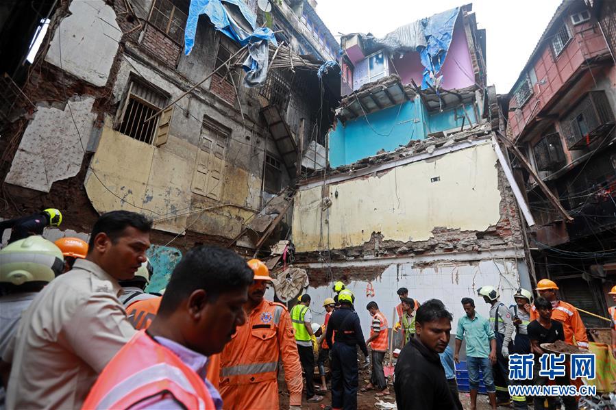 （国际）（4）印度孟买楼房坍塌事故遇难人数升至14人