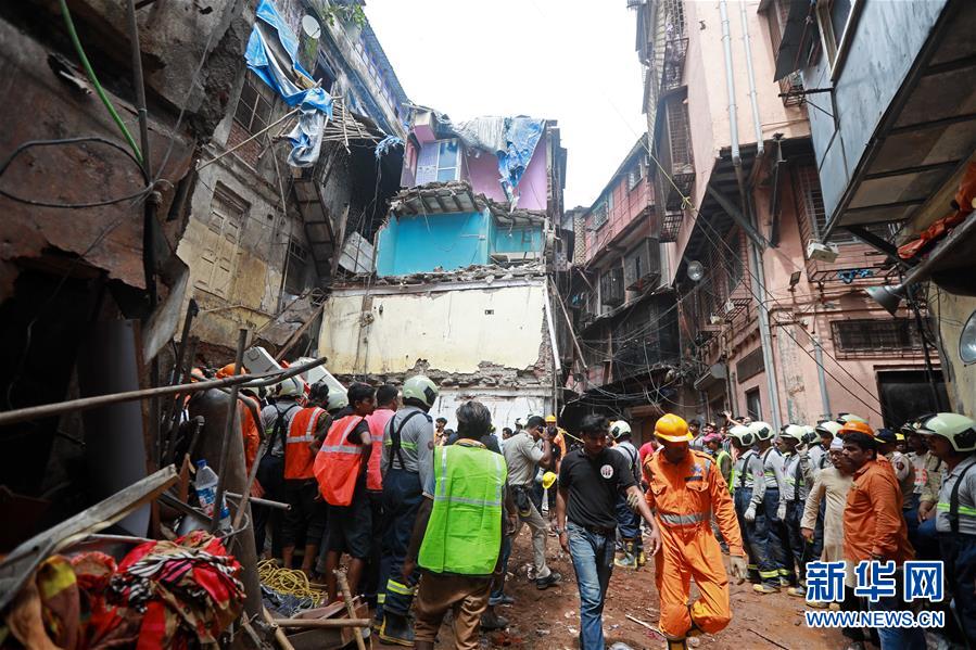 （国际）（5）印度孟买楼房坍塌事故遇难人数升至14人