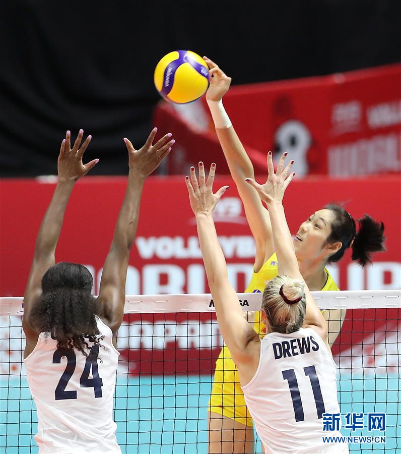 （体育）（9）排球&mdash;&mdash;女排世界杯：中国队战胜美国队 