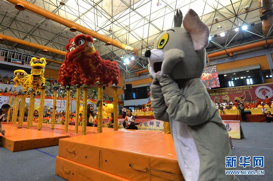 （国际）（3）马来西亚举行新春龙麒狮大团拜