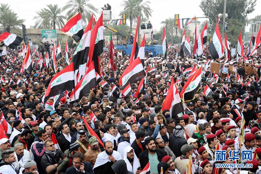 （国际）（1）伊拉克民众在巴格达举行示威要求美军撤离