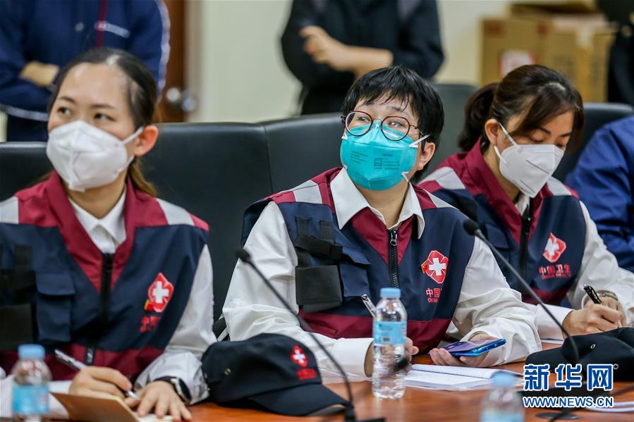 （國際疫情）（3）中國抗疫醫療專家組與菲律賓衛生部官員進行座談