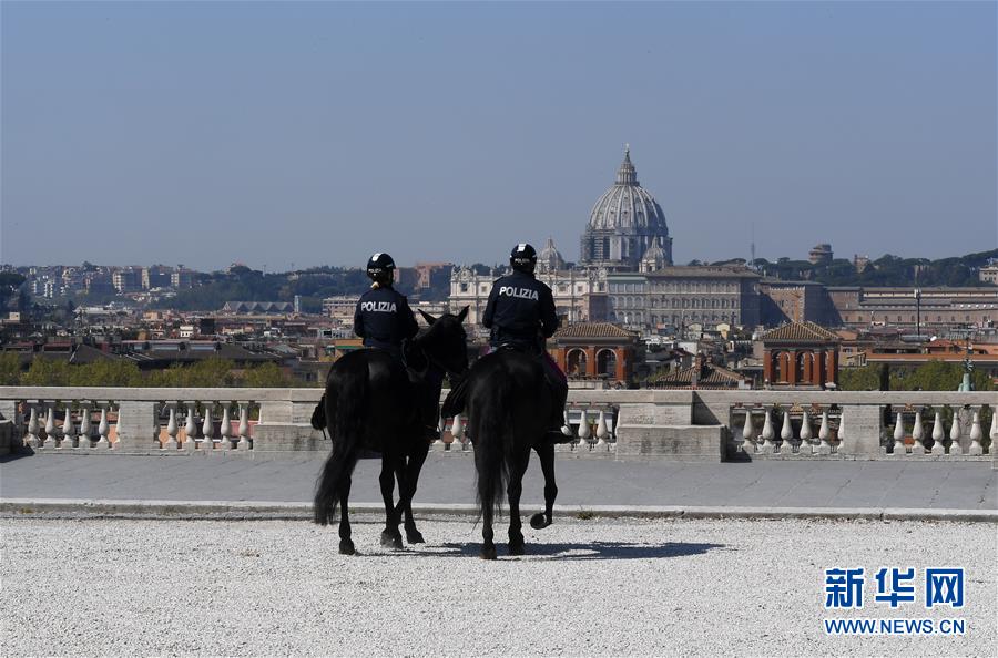 （国际疫情）（2）意大利罗马：骑警巡逻