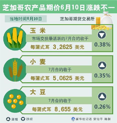 （图表）［财经·行情］芝加哥农产品期价6月10日涨跌不一