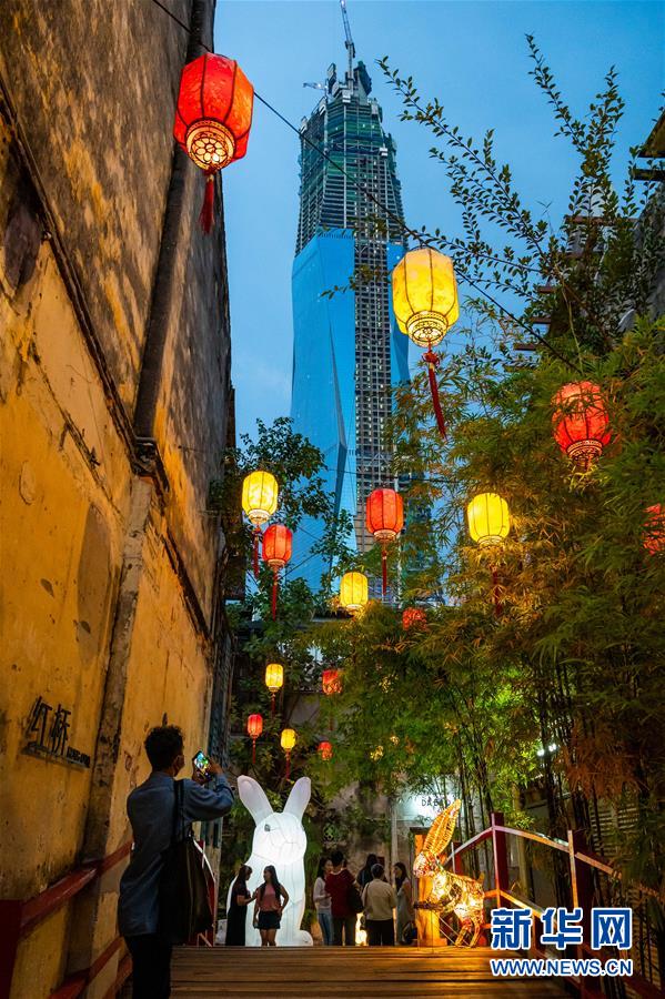 （国际·图文互动）（1）玉兔花灯映照吉隆坡月夜