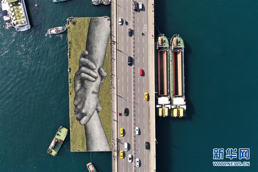 （国际）（6）法艺术家在伊斯坦布尔绘制巨幅露天画作