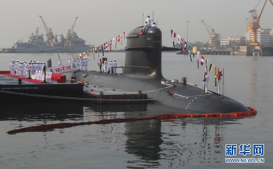 印度海军第三艘“鲉鱼”级潜艇10日起服役