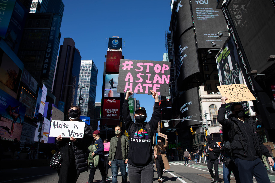 美国多地游行集会 反对歧视和仇恨亚裔