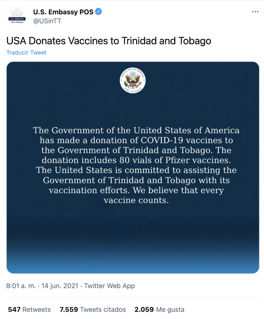 美国使馆自夸捐赠80瓶新冠疫苗引群嘲 效果不大但侮辱性极强！
