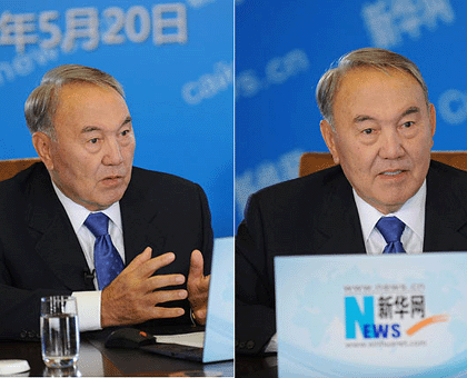 哈萨克斯坦总统纳扎尔巴耶夫在新华网与网民互动