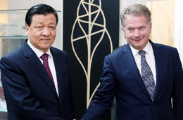 刘云山对芬兰进行正式访问