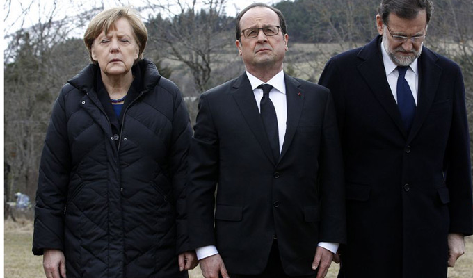 法德西三国领导人抵达客机失事现场