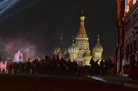 胜利日大阅兵前的莫斯科夜景