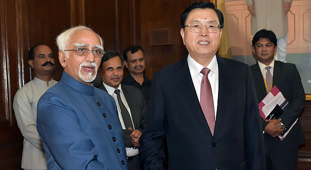 张德江与印度副总统兼联邦院议长安萨里举行会谈