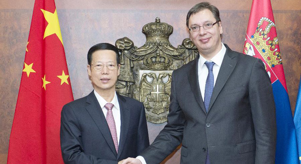 张高丽与塞尔维亚总理举行会谈