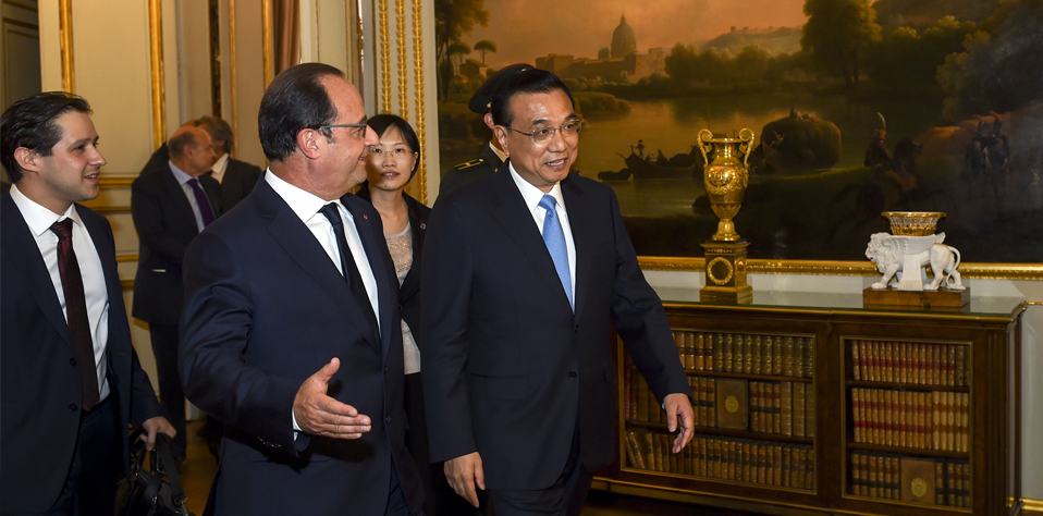 李克强会见法国总统奥朗德