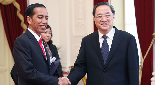 俞正声会见印尼总统